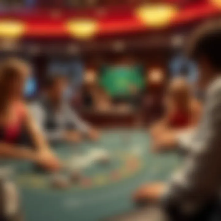 An engaging scene of players at a blackjack table
