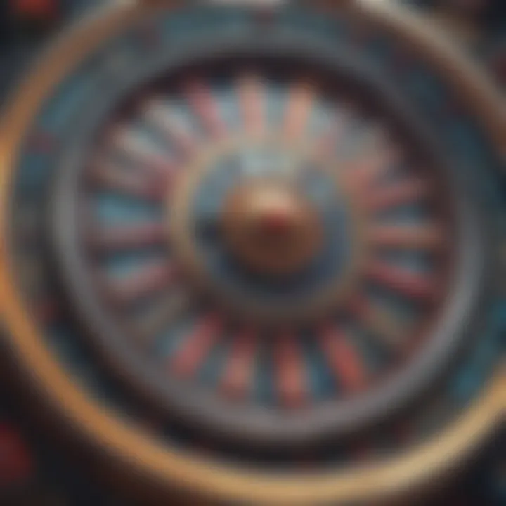 Detailed view of a classic slot machine wheel with vibrant symbols