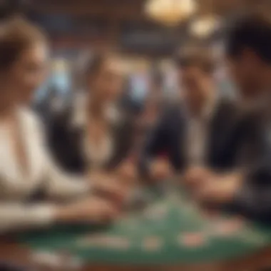 An engaging scene of players enjoying a card game at a casino