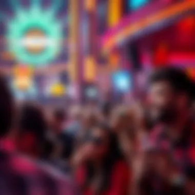 Diverse crowd enjoying various entertainment options in Las Vegas