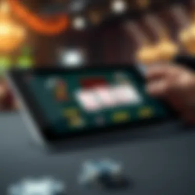 Showcasing various mobile blackjack applications on a tablet