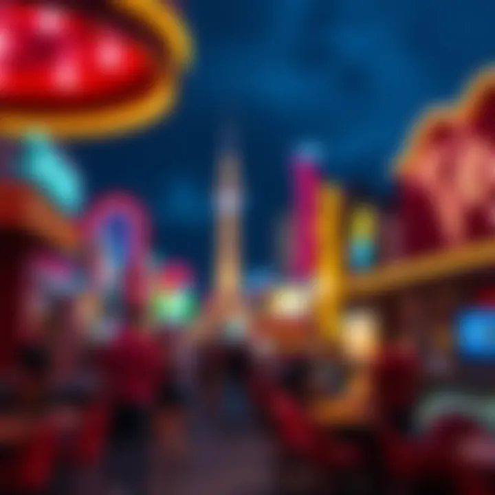 Vibrant nightlife around casinos north of Las Vegas