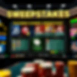 An intricate layout of a gaming sweepstakes interface highlighting user engagement.