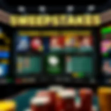 Gaming Sweepstakes Interface An intricate layout of a gaming sweepstakes interface highlighting user engagement.