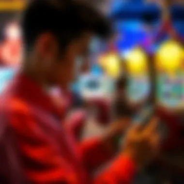 User engaging with a cash payout mobile game