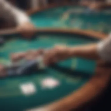 Poker chips and cards on a table during a cruise