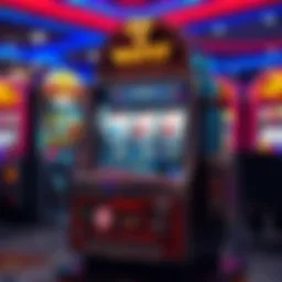 An intricate design of a slot machine showcasing its mechanics and features