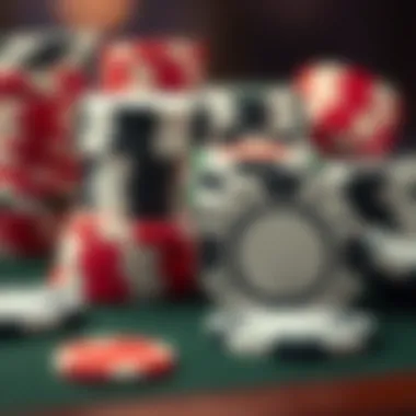 A close-up of poker chips representing different betting structures
