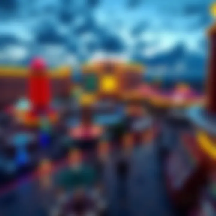 A panoramic view of a Florida casino resort showcasing vibrant lights and architecture.