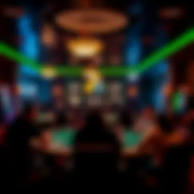 An inviting poker room with players engaged in a game, illustrating the strategic nature of casino gameplay.