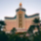 Exterior view of the Masquerade Tower showcasing its unique architectural design