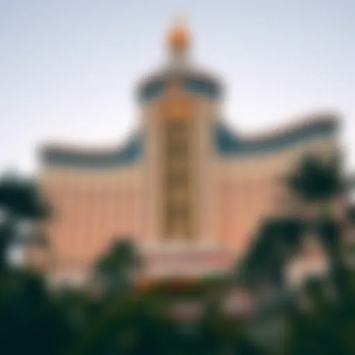 Exterior view of the Masquerade Tower showcasing its unique architectural design