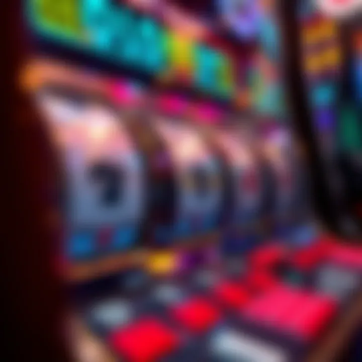 Close-up of spinning slot reels