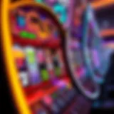 A close-up view of a modern slot machine screen displaying vibrant graphics and animations.