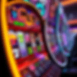 A close-up view of a modern slot machine screen displaying vibrant graphics and animations.