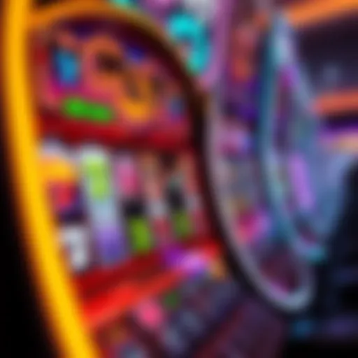A close-up view of a modern slot machine screen displaying vibrant graphics and animations.