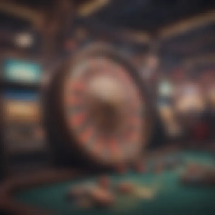 Virtual casino environment showcasing various games