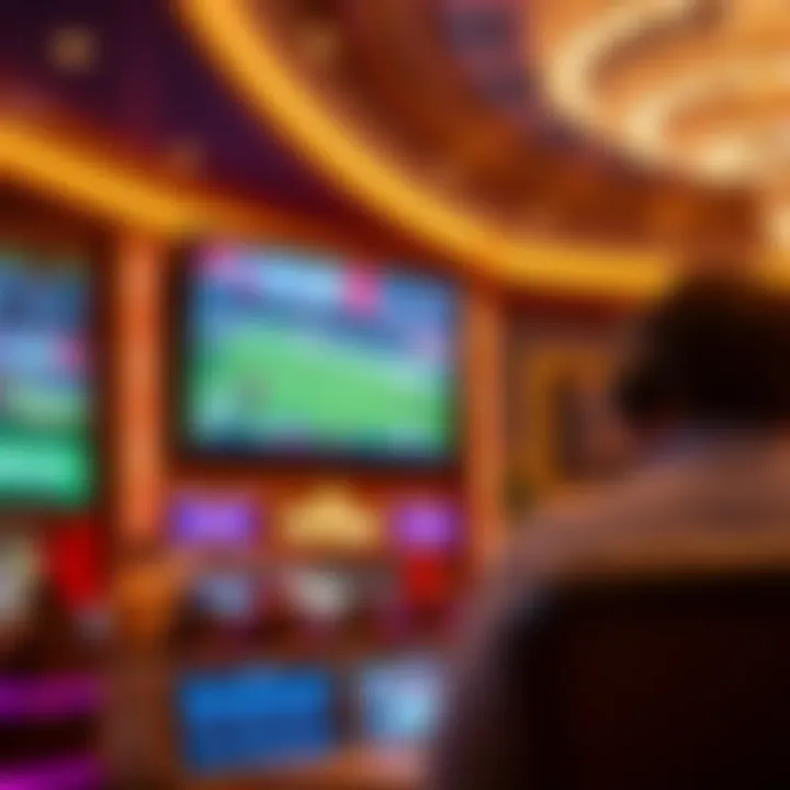 Screen displaying live sports events at Wynn Sportsbook Colorado