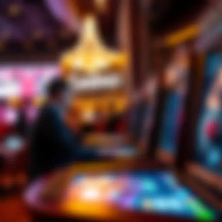 User placing a bet at a digital kiosk within Wynn Sportsbook