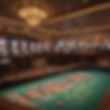 A vibrant casino floor filled with gaming tables and slot machines, illustrating the lively atmosphere