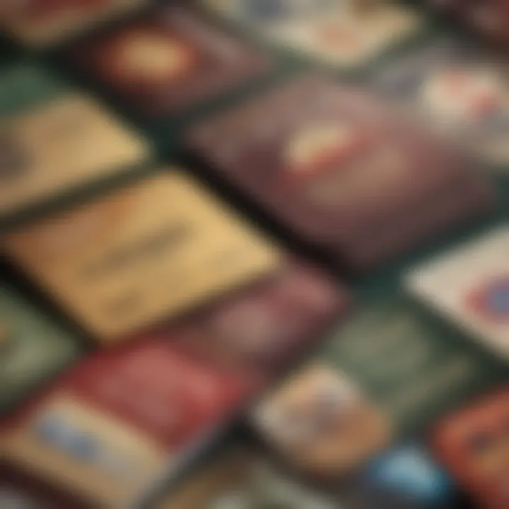 An array of membership cards representing different tiers of MGM Grand membership