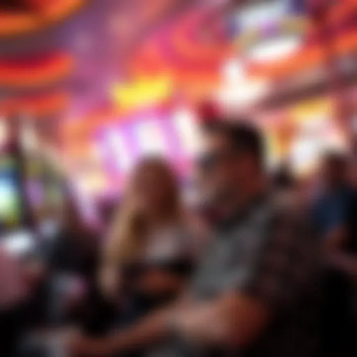 Tourists enjoying themselves at a bustling casino