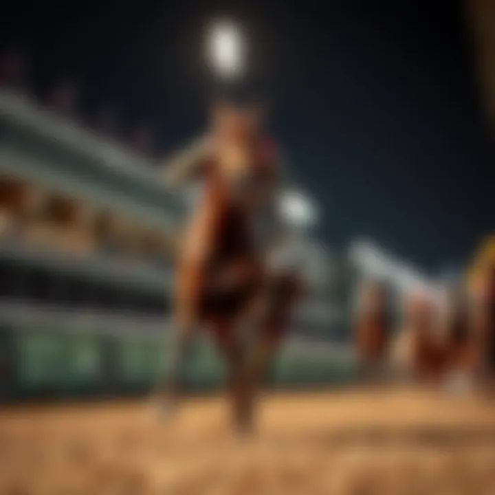 The Thrill of the Finish Line Racehorse sprinting towards the finish line