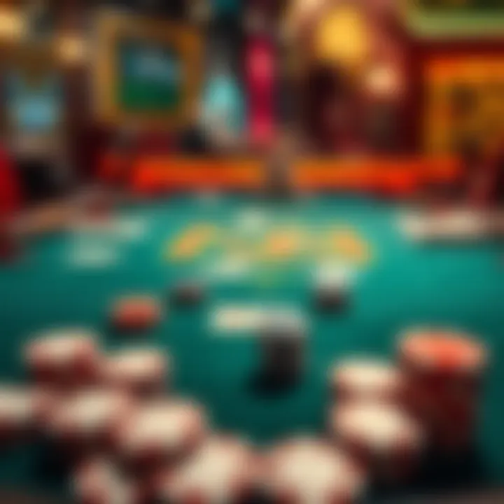 Texas Hold'em poker table setup with cards and chips