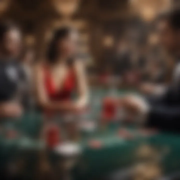 Baccarat table with players engaged