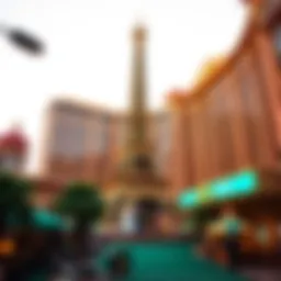 A breathtaking view of the Eiffel Tower replica at the Paris Hotel