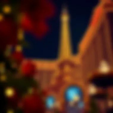 Romantic evening ambiance with twinkling lights at the Paris Hotel