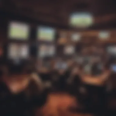 Wide shot of enthusiasts enjoying sports betting at the Tulalip Casino
