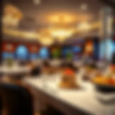 Dining area showcasing gourmet dishes