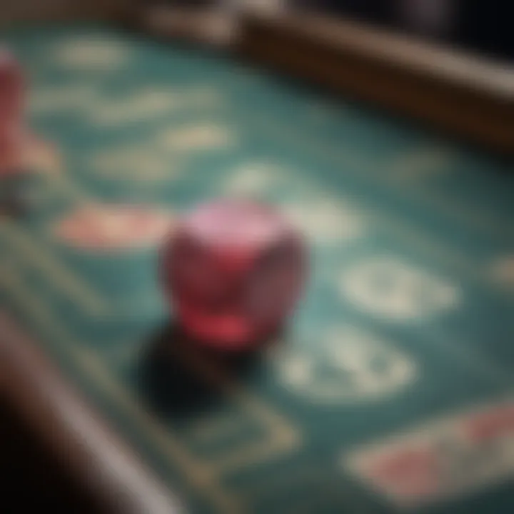 A detailed view of betting chips arranged for a gin rummy match